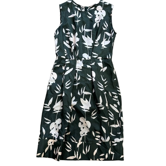 Marni 100% Silk Green Floral Tea Dress Women’s Size 2 Italian Flouce Feminine - Picture 5 of 16